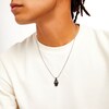 Thumbnail Image 2 of Vera Wang Men 1/2 CT. T.W. Black Diamond and Ceylon Blue Sapphire Hamsa Pendant in Two-Tone Sterling Silver - 22"