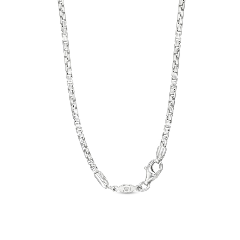 Main Image 3 of Vera Wang Men 1/2 CT. T.W. Black Diamond and Ceylon Blue Sapphire Hamsa Pendant in Two-Tone Sterling Silver - 22"