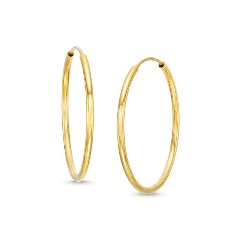 Main Image 1 of 28.0mm Endless Hoop Earrings in Hollow 14K Gold