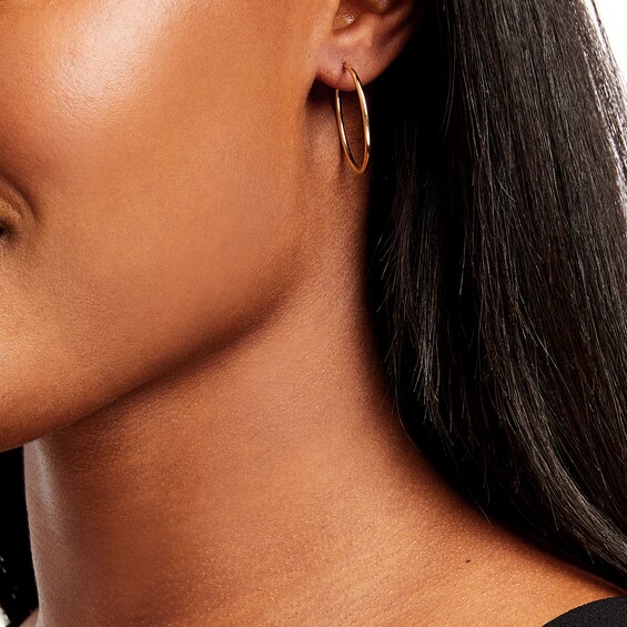 28.0mm Endless Hoop Earrings in Hollow 14K Gold