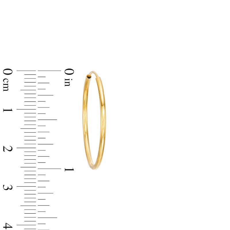 Main Image 3 of 28.0mm Endless Hoop Earrings in Hollow 14K Gold