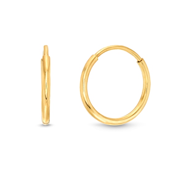 10.0mm Endless Hoop Earrings in Hollow 14K Gold