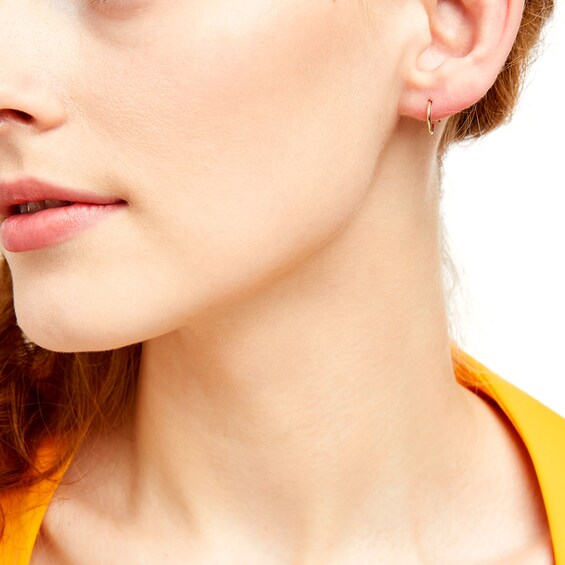 10.0mm Endless Hoop Earrings in Hollow 14K Gold