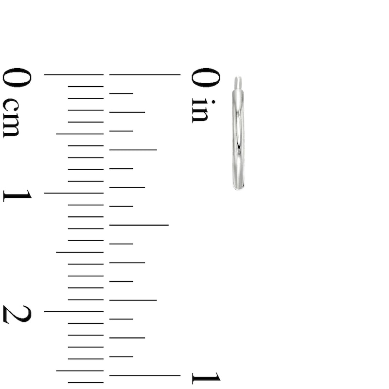 Main Image 3 of 10.0mm Endless Hoop Earrings in Hollow 14K White Gold