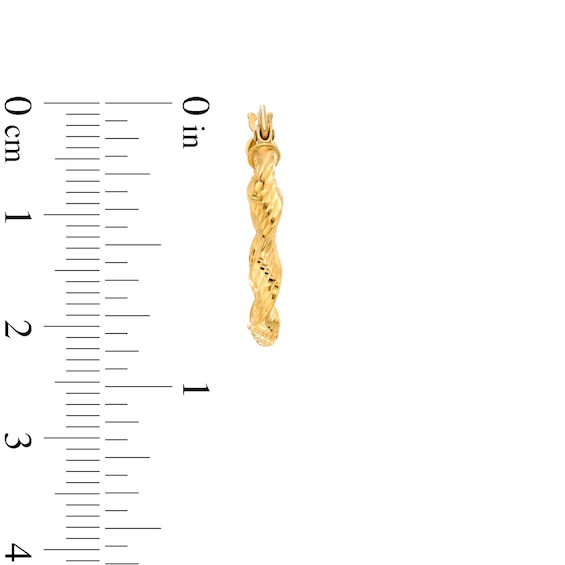 Diamond-Cut Twist 20.0mm Hoop Earrings in 14K Gold