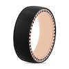 Thumbnail Image 3 of Black Sapphire Outer Edge Brushed Low Dome Engravable Wedding Band in Tungsten with Black and Rose IP (1 Line)