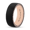 Thumbnail Image 4 of Black Sapphire Outer Edge Brushed Low Dome Engravable Wedding Band in Tungsten with Black and Rose IP (1 Line)