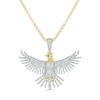 Thumbnail Image 1 of Men's 1 CT. T.W. Diamond Eagle Pendant in Sterling Silver with 14K Gold Plate