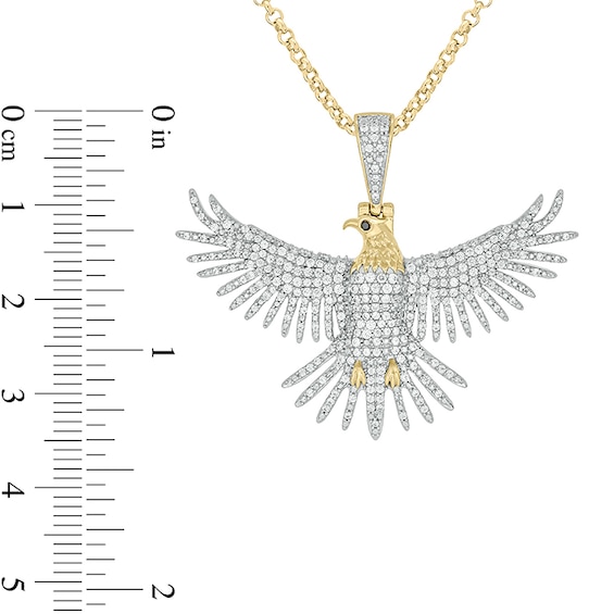 Men's 1 CT. T.w. Diamond Eagle Pendant in Sterling Silver with 14K Gold Plate