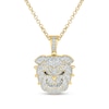 Thumbnail Image 1 of Men's 1/2 CT. T.W. Diamond Bulldog Pendant in Sterling Silver with 14K Gold Plate