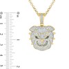 Thumbnail Image 2 of Men's 1/2 CT. T.W. Diamond Bulldog Pendant in Sterling Silver with 14K Gold Plate