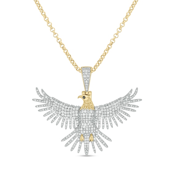 Men's 1 CT. T.w. Diamond Eagle Pendant in Sterling Silver with 14K Gold Plate