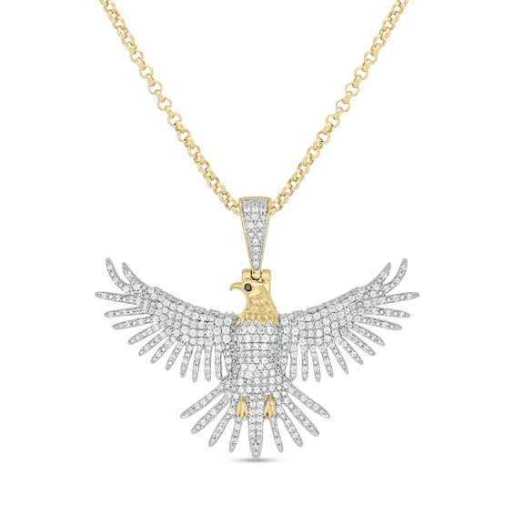 Men's 1 CT. T.w. Diamond Eagle Pendant in Sterling Silver with 14K Gold Plate