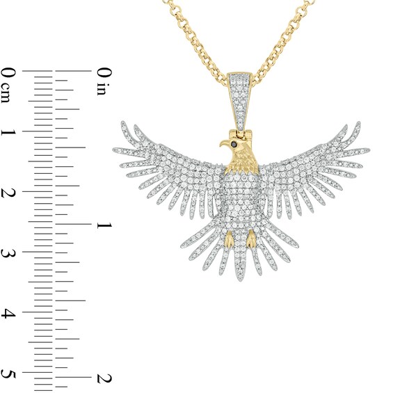 Men's 1 CT. T.w. Diamond Eagle Pendant in Sterling Silver with 14K Gold Plate