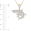 Thumbnail Image 2 of Men's 1/2 CT. T.W. Diamond Shark Pendant in Sterling Silver with 14K Gold Plate