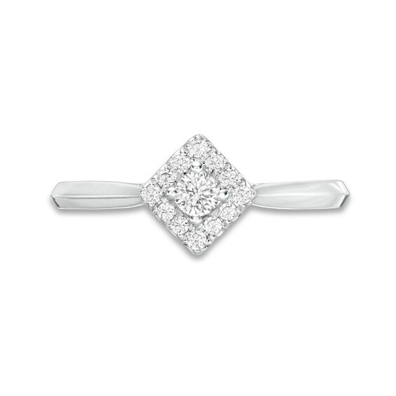1/4 CT. T.w. Diamond Tilted Square Frame Ring in 10K White Gold