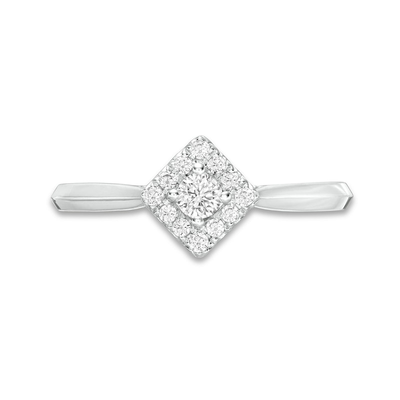 Main Image 4 of 1/4 CT. T.W. Diamond Tilted Square Frame Ring in 10K White Gold