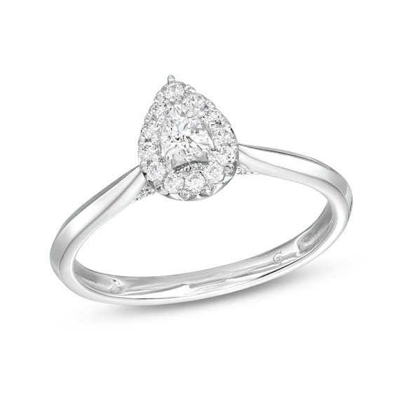 1/4 CT. T.w. Pear-Shaped Diamond Frame Ring in 10K White Gold