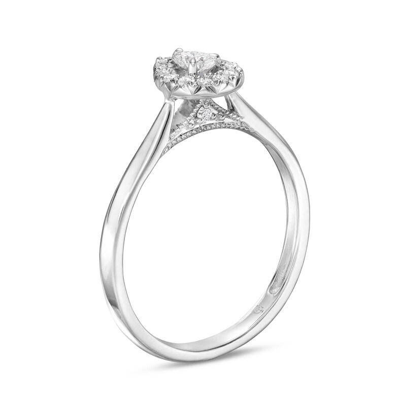 Main Image 3 of 1/4 CT. T.W. Pear-Shaped Diamond Frame Ring in 10K White Gold