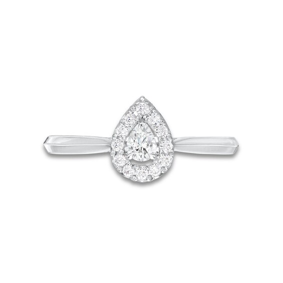 1/4 CT. T.w. Pear-Shaped Diamond Frame Ring in 10K White Gold