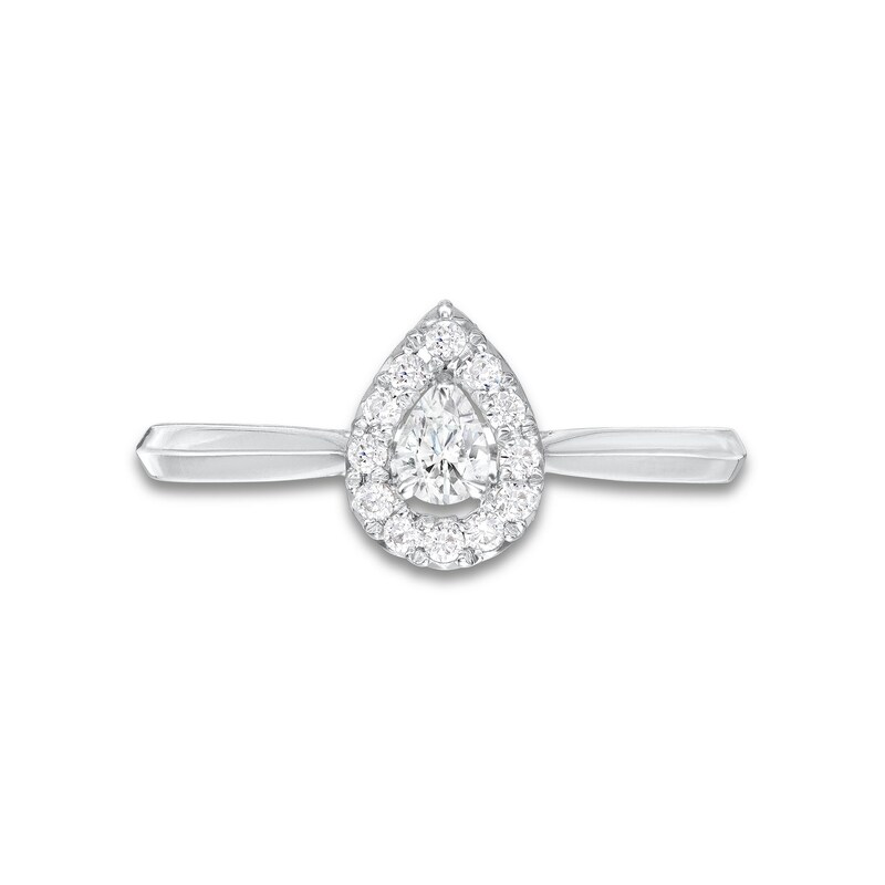 Main Image 4 of 1/4 CT. T.W. Pear-Shaped Diamond Frame Ring in 10K White Gold