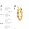 Thumbnail Image 2 of Diamond-Cut Twist 15.0mm Hoop Earrings in Hollow 14K Two-Tone Gold