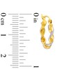 Thumbnail Image 3 of Diamond-Cut Twist 15.0mm Hoop Earrings in Hollow 14K Two-Tone Gold