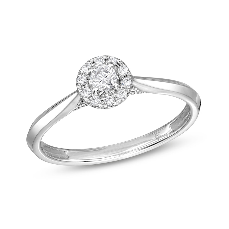 Main Image 1 of 1/4 CT. T.W. Diamond Frame Ring in 10K White Gold