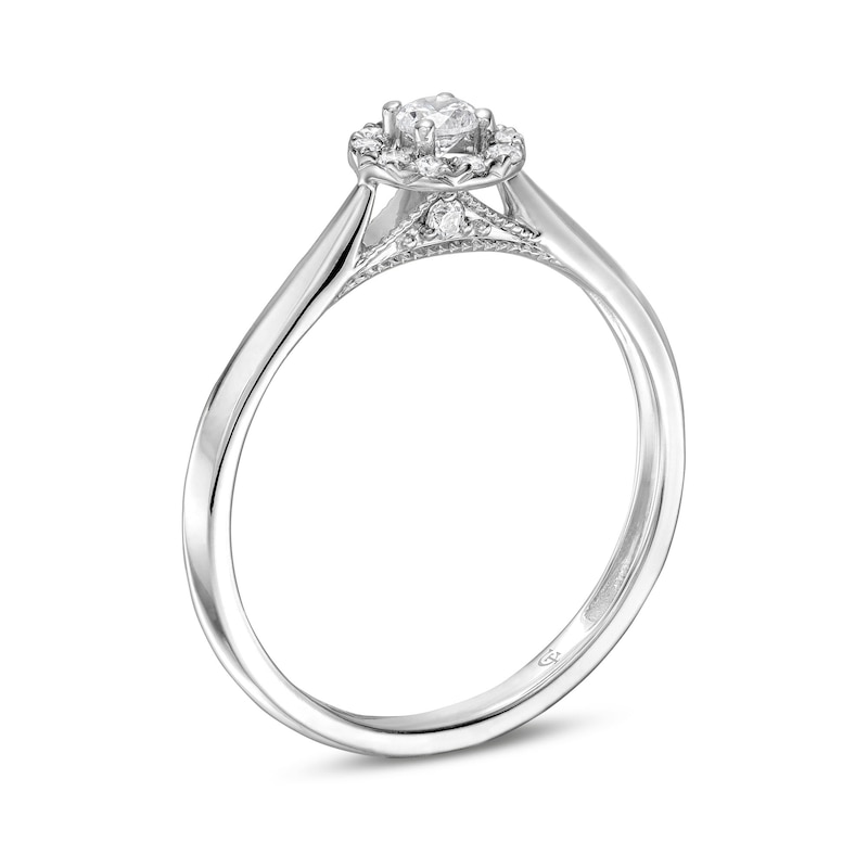 Main Image 3 of 1/4 CT. T.W. Diamond Frame Ring in 10K White Gold