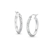 Thumbnail Image 1 of Diamond-Cut Oval 23.0mm Hoop Earrings in Hollow 14K White Gold