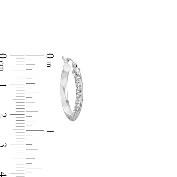 Diamond-Cut Oval 23.0mm Hoop Earrings in Hollow 14K White Gold
