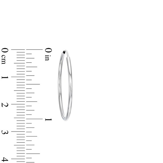 28.0mm Endless Hoop Earrings in Hollow 14K White Gold