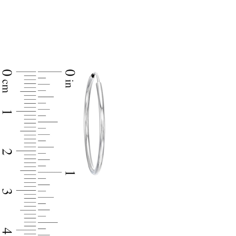 Main Image 3 of 28.0mm Endless Hoop Earrings in Hollow 14K White Gold