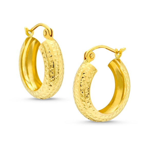 Diamond-Cut 16.0mm Hoop Earrings in 14K Gold