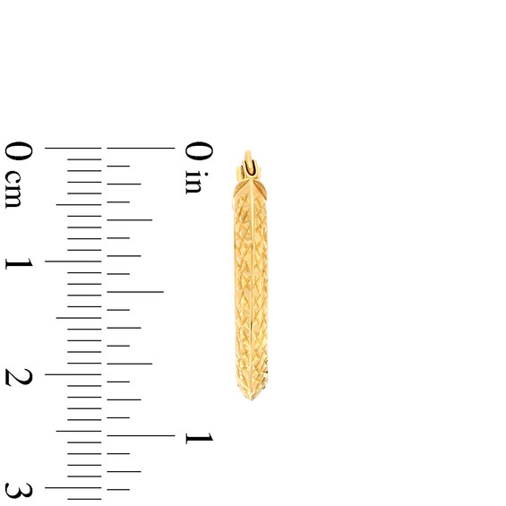 Diamond-Cut Oval 23.0mm Hoop Earrings in Hollow 14K Gold