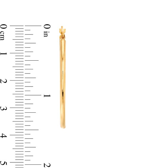 Oval 35.0mm Tube Hoop Earrings in Hollow 14K Gold
