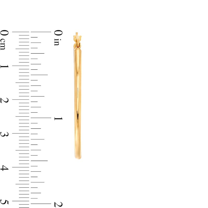 Main Image 3 of Oval 35.0mm Tube Hoop Earrings in Hollow 14K Gold