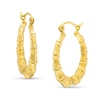 Thumbnail Image 0 of 24.0mm Bamboo Hoop Earrings in Hollow 14K Gold