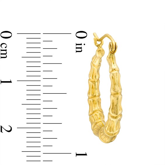 24.0mm Bamboo Hoop Earrings in Hollow 14K Gold