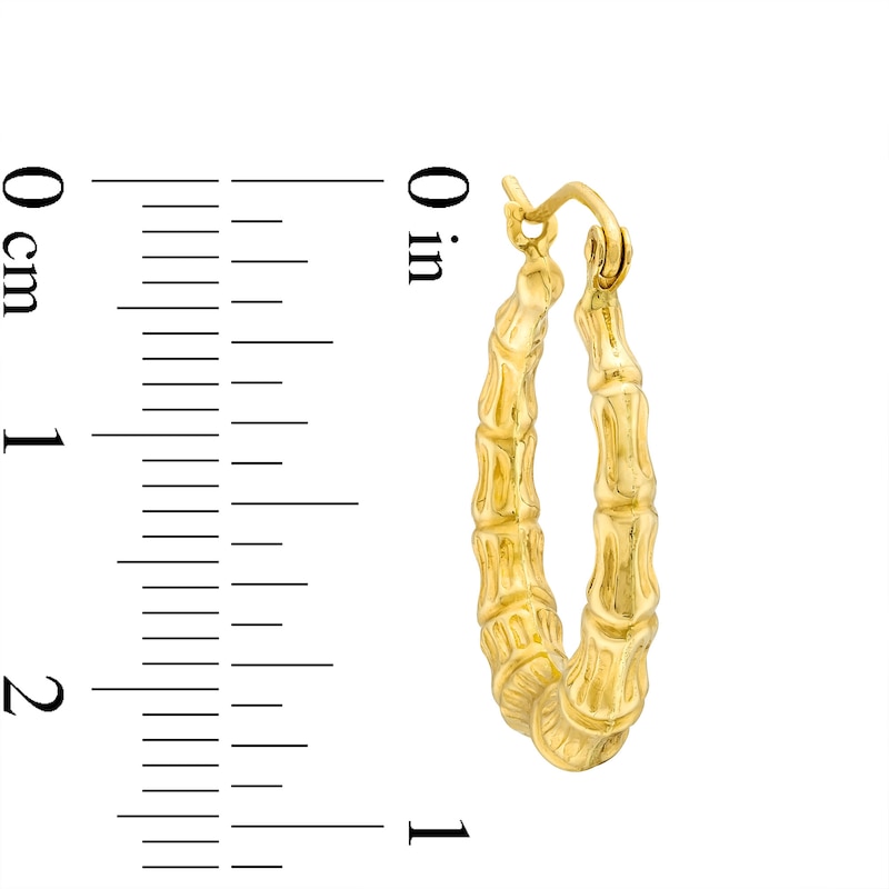 24.0mm Bamboo Hoop Earrings in Hollow 14K Gold