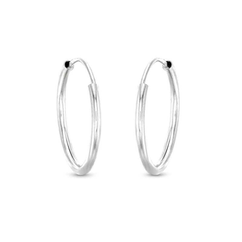 Endless 14.0mm Hoop Earrings in Hollow 14K White Gold