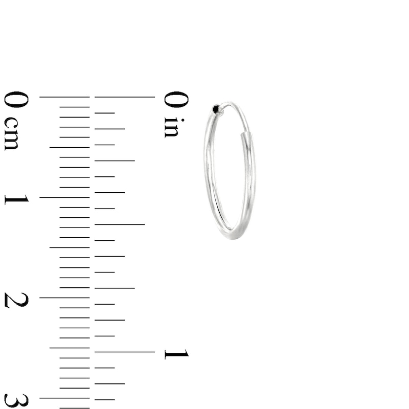 Endless 14.0mm Hoop Earrings in Hollow 14K White Gold