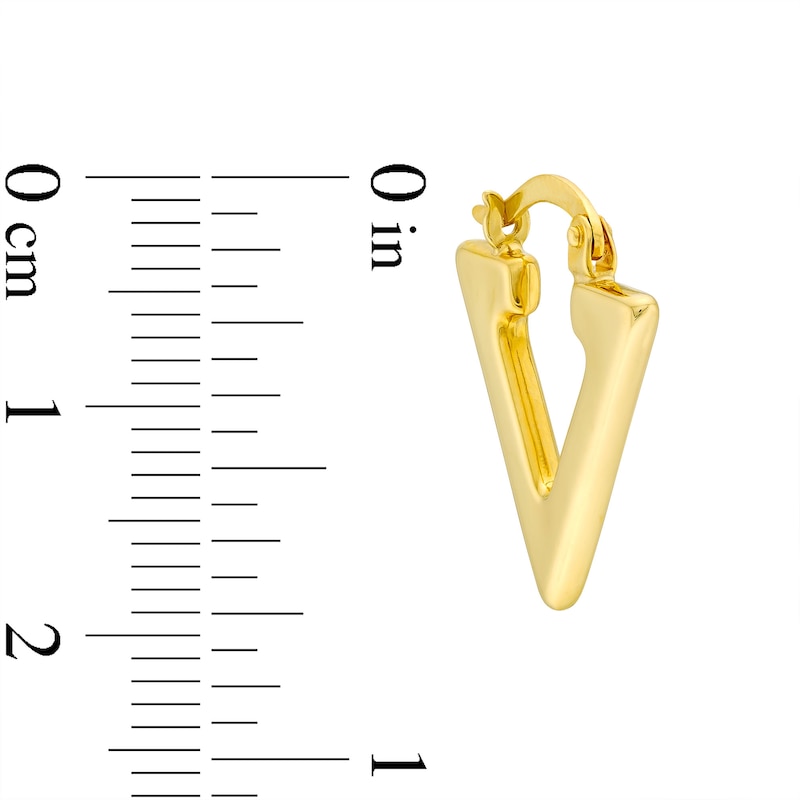 Triangle-Shaped Hoop Earrings in 14K Gold