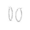 Thumbnail Image 1 of Oval 27.0mm Tube Hoop Earrings in Hollow 14K White Gold