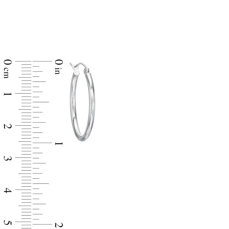 Main Image 3 of Oval 27.0mm Tube Hoop Earrings in Hollow 14K White Gold