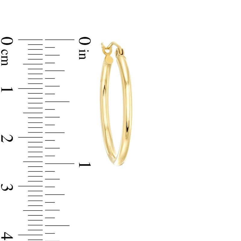 Main Image 3 of Oval 27.0mm Tube Hoop Earrings in Hollow 14K Gold