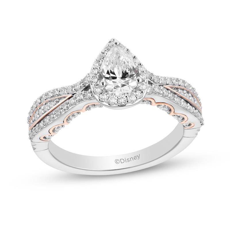 Main Image 1 of Collector's Edition Enchanted Disney The Little Mermaid 1 CT. T.W. Pear Diamond Engagement Ring in 14K Two-Tone Gold