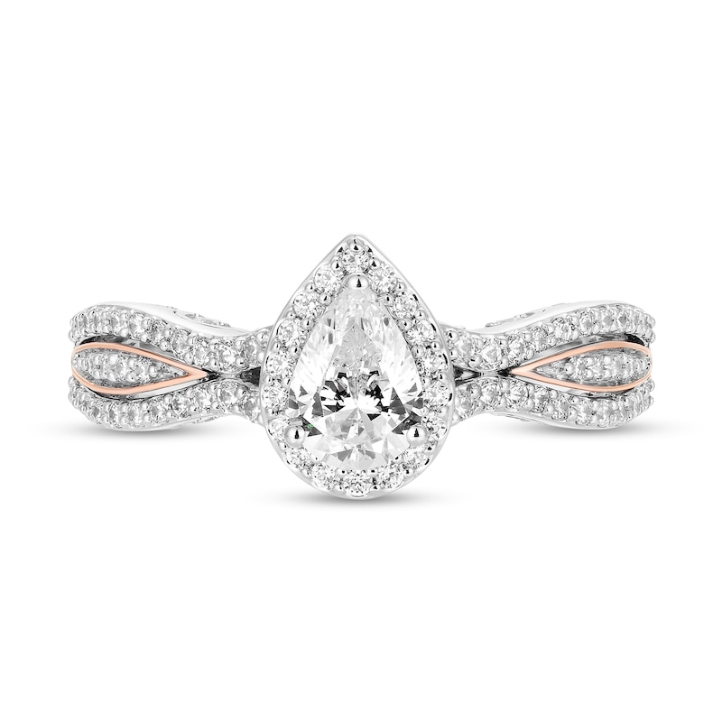 Main Image 4 of Collector's Edition Enchanted Disney The Little Mermaid 1 CT. T.W. Pear Diamond Engagement Ring in 14K Two-Tone Gold