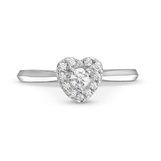 1/4 CT. T.w. Diamond Heart Frame Ring in 10K White Gold
