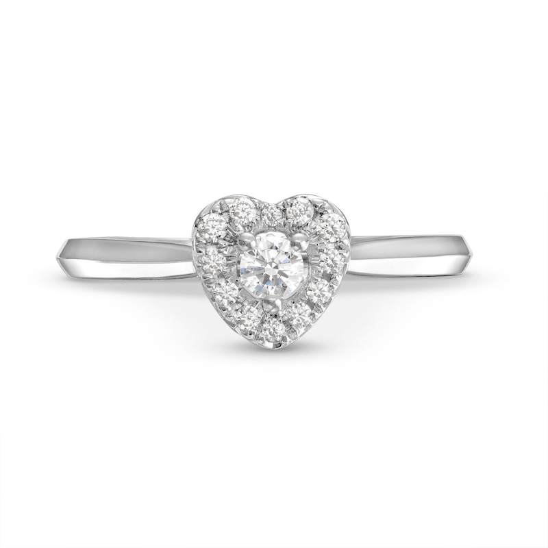 Main Image 4 of 1/4 CT. T.W. Diamond Heart Frame Ring in 10K White Gold